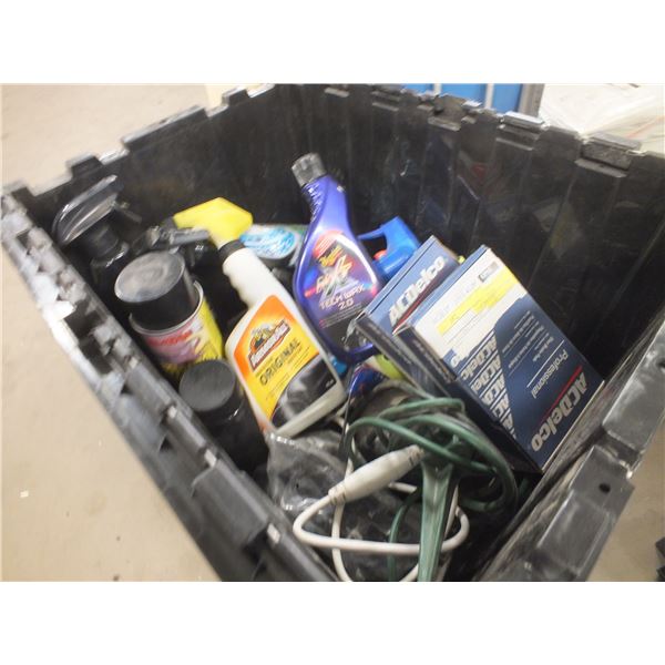 Bin Of Car Cleaning Supplies