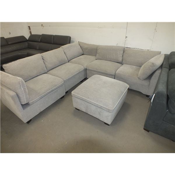 6pc Grey Fabric Sofa Set