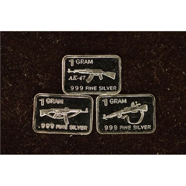 3-1 GRAM .999 FINE SILVER PROOF WEAPON THEMED