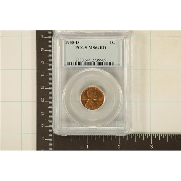 1955-D LINCOLN WHEAT CENT PCGS MS64RD