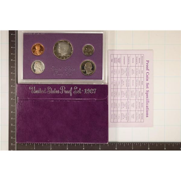 1987 US PROOF SET (WITH BOX) & WITH CERTIFICATE