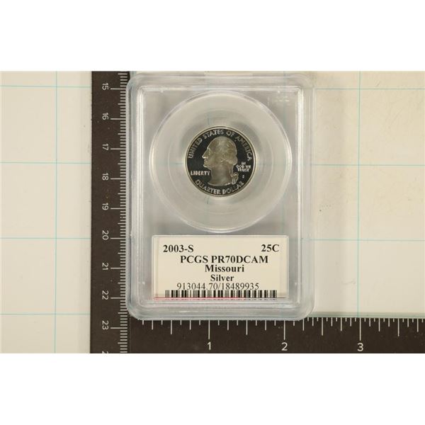 2003-S SILVER MISSOURI QUARTER PCGS PR70 DCAM