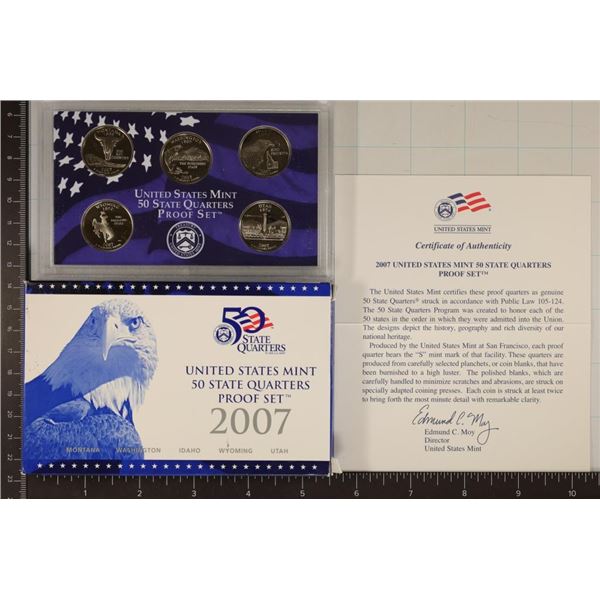 2007 US 50 STATE QUARTERS PROOF SET WITH BOX