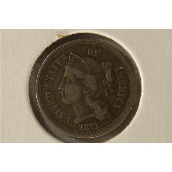 1871 THREE CENT PIECE (NICKEL)