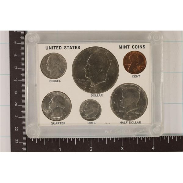 1971 US 6 COIN UNC SET IN CAPITAL PLASTICS HOLDER