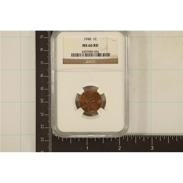 1948 LINCOLN WHEAT CENT NGC MS66RD