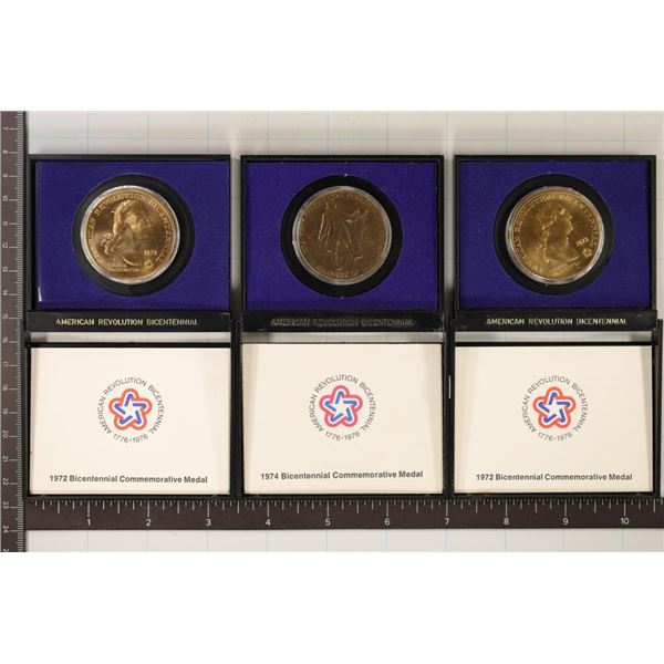 3-AMERICAN REVOLUTION BICENTENNIAL MEDALS