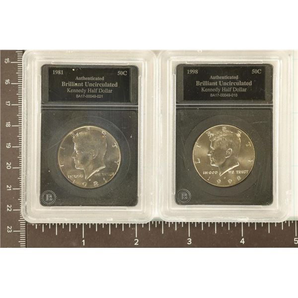 1981-D & 1998-D KENNEDY HALF DOLLARS BOTH BU