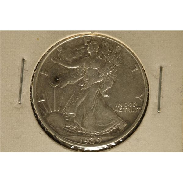1939 SILVER WALKING LIBERTY HALF DOLLAR WITH A