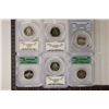 Image 1 : 6 SLABBED US QUARTERS: 1999-S SILVER PCGS PR69