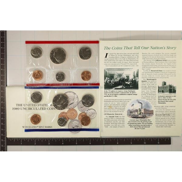 1989 US MINT SET (UNC) P/D (WITH ENVELOPE) AND