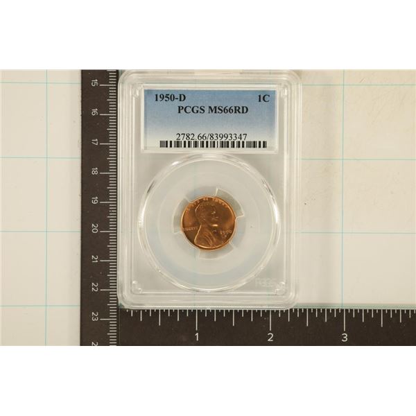 1950-D LINCOLN WHEAT CENT PCGS MS66RD