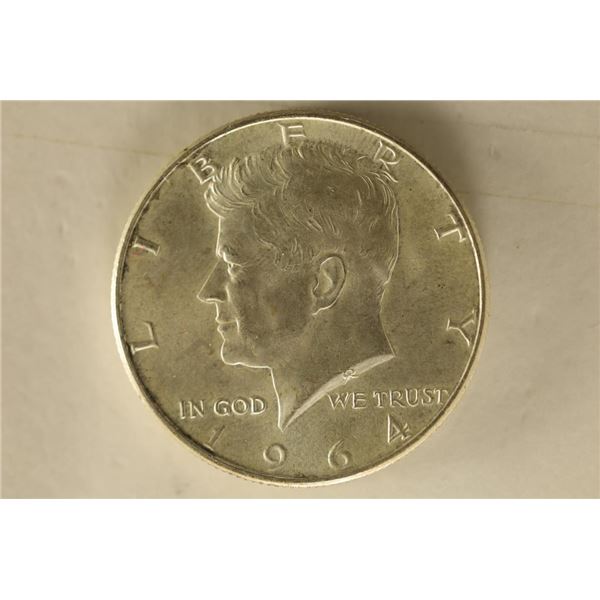 1964 90% SILVER KENNEDY HALF DOLLAR UNC