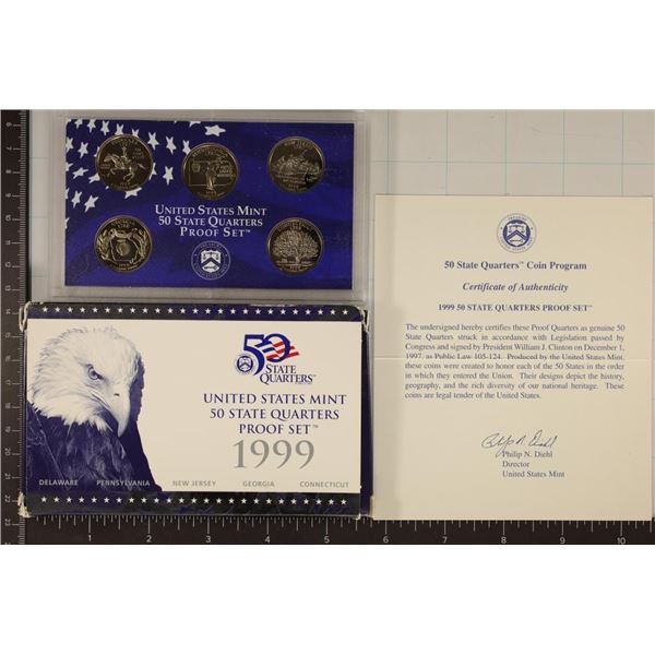 1999 US 50 STATE QUARTERS PROOF SET WITH BOX