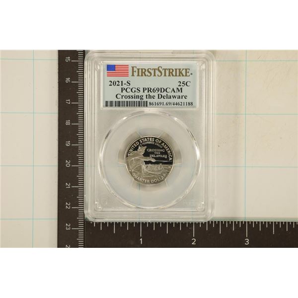 2021-S CROSSING THE DELAWARE QUARTER PCGS PR69
