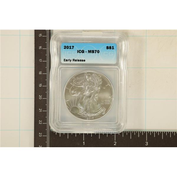 2017 AMERICAN SILVER EAGLE 1 OZ. ICG MS70