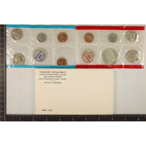 1969 US MINT SET (UNC) P/D (WITH ENVELOPE) 40%