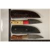 Image 2 : 2 DAMASCUS STEEL KNIVES NEW WITH LEATHER SHEATHS: