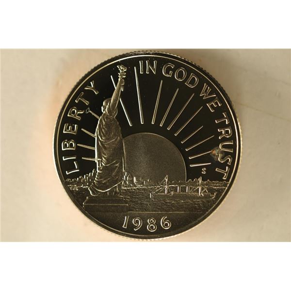 1986-S US PF HALF DOLLAR LIBERTY TONING SPOT ON