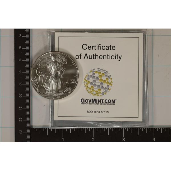 2016 AMERICAN SILVER EAGLE BRILLIANT UNC WITH