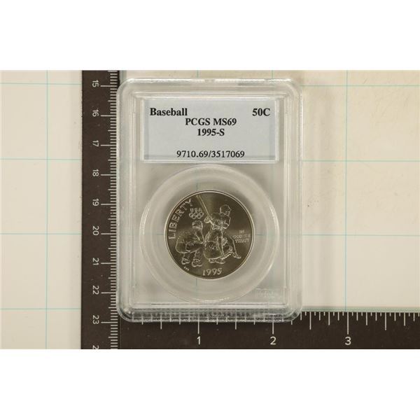 1995-S BASEBALL US HALF DOLLAR PCGS MS69