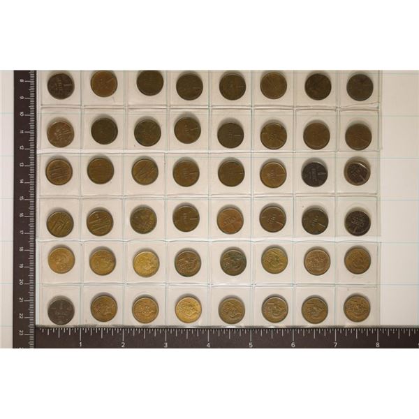 48 ASSORTED NORWAY 1 ORE COINS FROM THE 1920'S