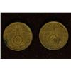 Image 1 : 1938-D & 1939-G GERMAN 5 PFENNIGS WITH SWASTIKAS