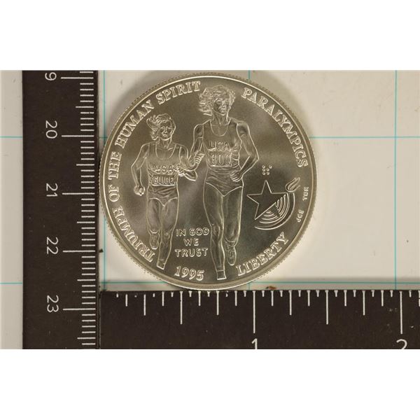 1995-D US PARALYMPICS UNC SILVER DOLLAR