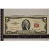 Image 1 : 1953-C US $2 RED SEAL STAR NOTE CRISP WITH FOLDS