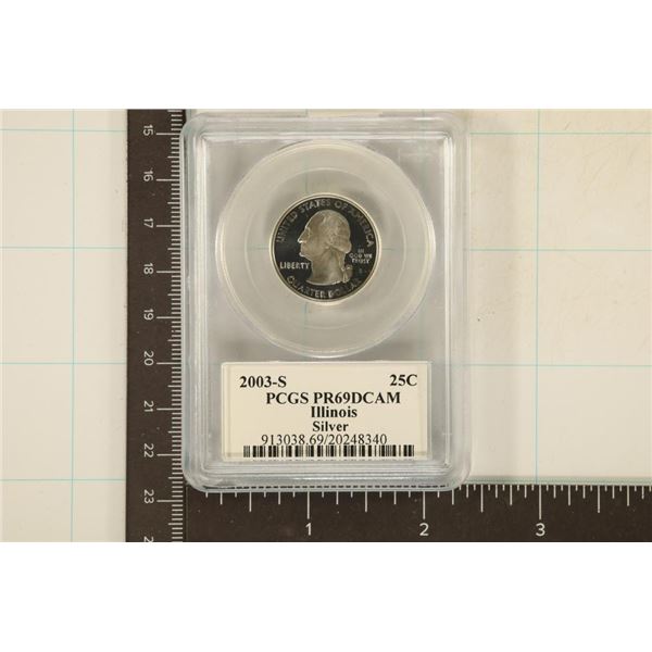 2003-S SILVER ILLINOIS QUARTER PCGS PR69 DCAM