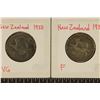 Image 1 : 1933 & 1934 NEW ZEALAND SILVER 1 SHILLING .1804
