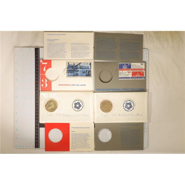 1973 & 1974 US BICENTENNIAL MEDALS IN FDC'S