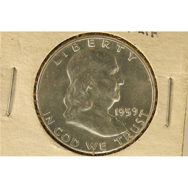 1959 SILVER FRANKLIN HALF DOLLAR UNC