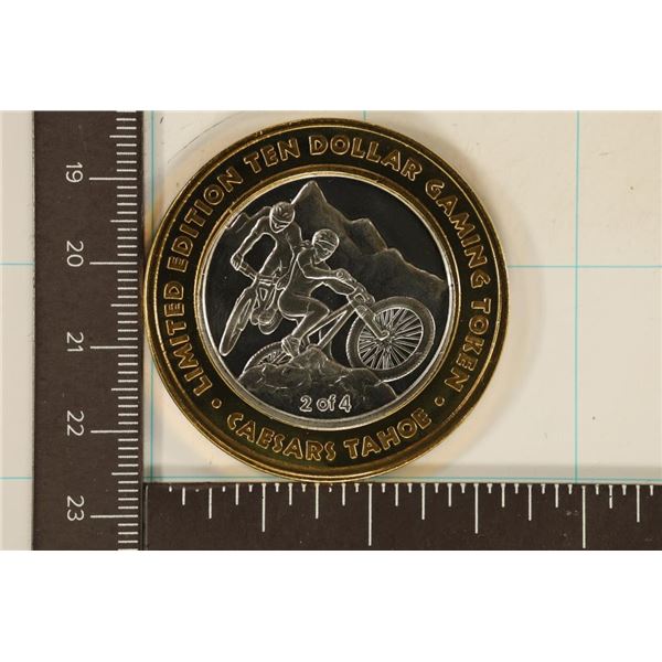 CASINO $10 SILVER TOKEN (UNC) CAESAR'S TAHOE #2 OF