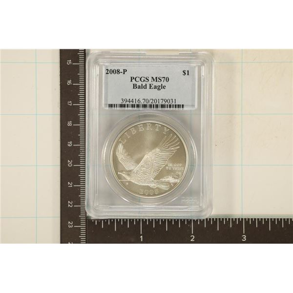 2008-P BALD EAGLE US SILVER DOLLAR PCGS MS70