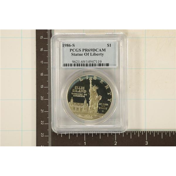 1986-S STATUE OF LIBERTY SILVER DOLLAR PCGS PR69