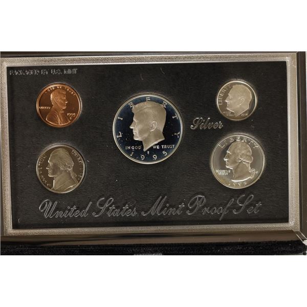 1995 US SILVER PREMIER PROOF SET (WITH BOX) AND