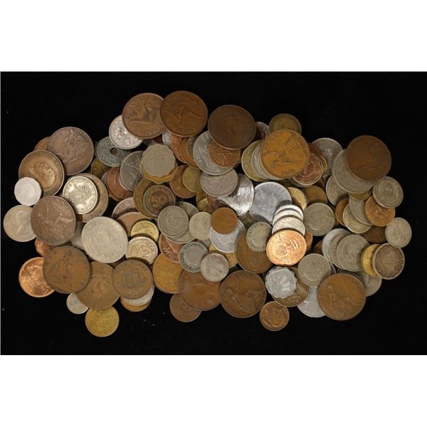 APPROX 1 POUND OF FOREIGN COINS: DIFFERENT