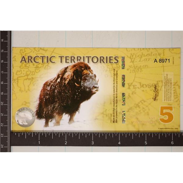 2012 ARCTIC TERRITORIES 5 POLAR DOLLAR CU POLYMER