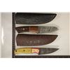 Image 1 : 2 DAMASCUS STEEL KNIVES NEW WITH LEATHER SHEATHS:
