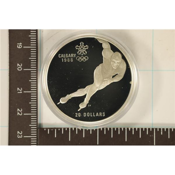 1985 CANADA PROOF $20 CALGARY OLYMPICS 1.001