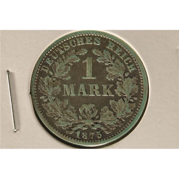 1875-F GERMAN SILVER 1 MARK .1606 OZ. ASW