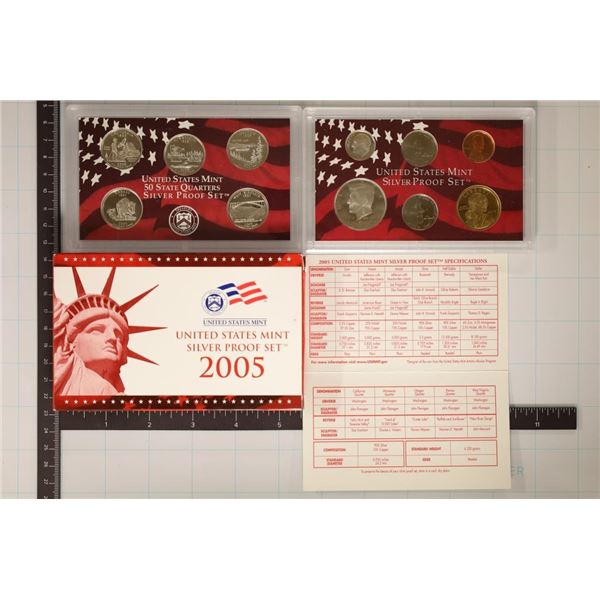 2005 US SILVER PROOF SET (WITH BOX) & CERTIFICATE