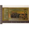 Image 1 : GOLD FOIL ZIMBABWE 1 QUADRINGENTILLION BILL WITH