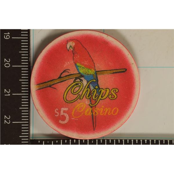 $5 CHIPS CASINO CHIP BREMERTON WASHINGTON