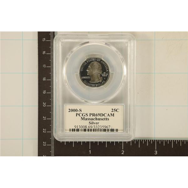 2000-S SILVER MASSACHUSETTS QUARTER PCGS PR69 DCAM