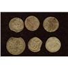 Image 2 : 6 SILVER DIME SIZED OTTOMAN EMPIRE PARA COINS: