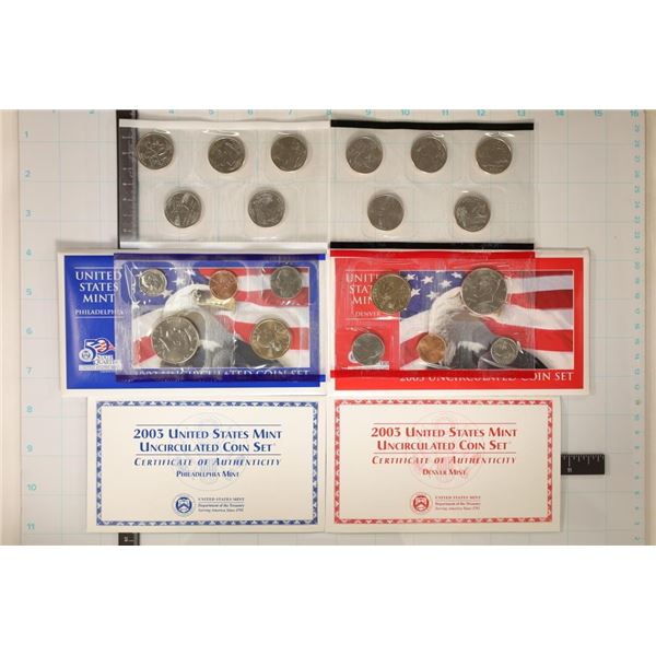 2003 US MINT SET (UNC) P/D (WITH ENVELOPES)