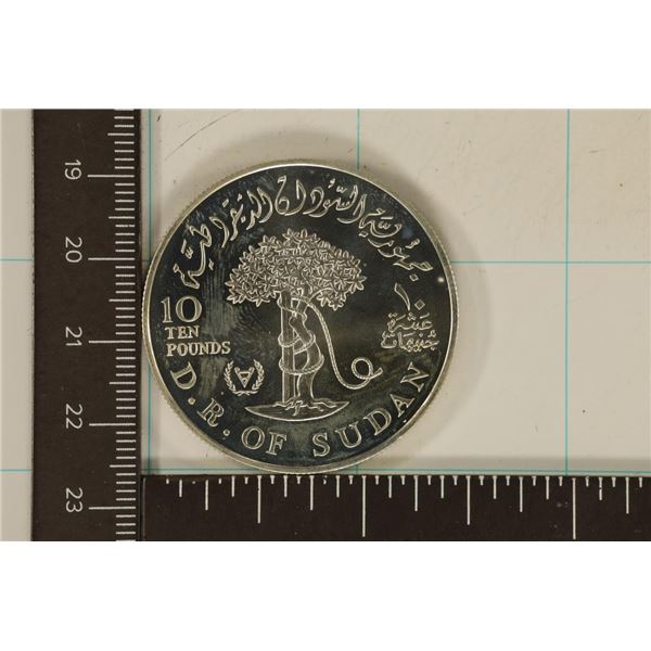 1981 SUDAN SILVER PROOF 10 POUND COIN .841