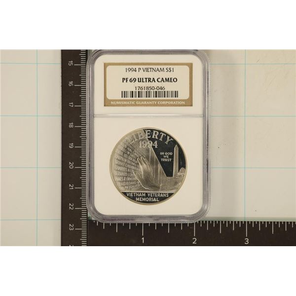 1994-P VIETNAM US SILVER DOLLAR NGC PF69 ULTRA CAM